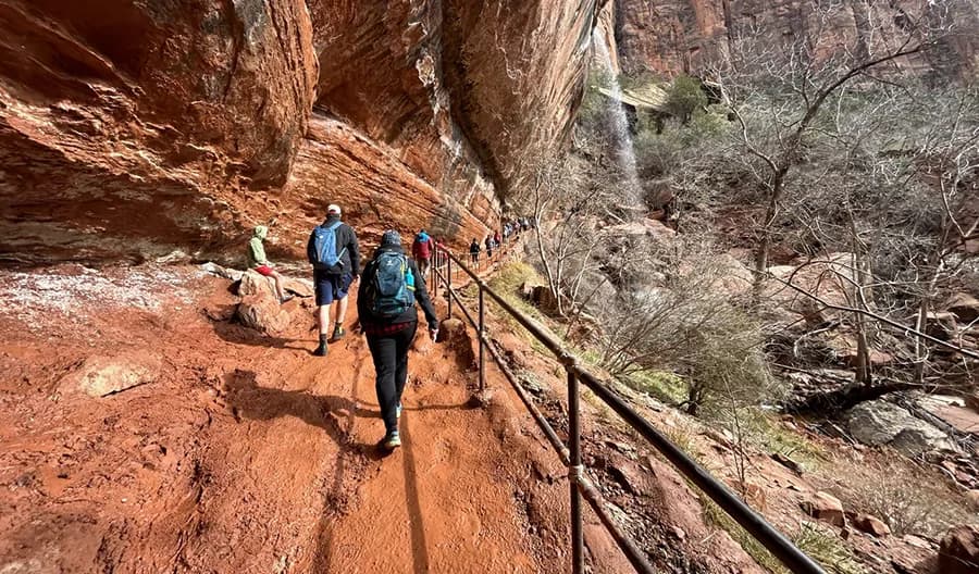 The Emerald Pools trail offers a series of beautiful pools and waterfalls
