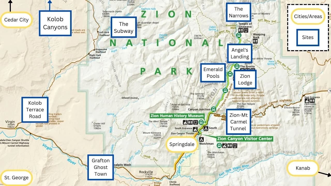 Zion National Park Map